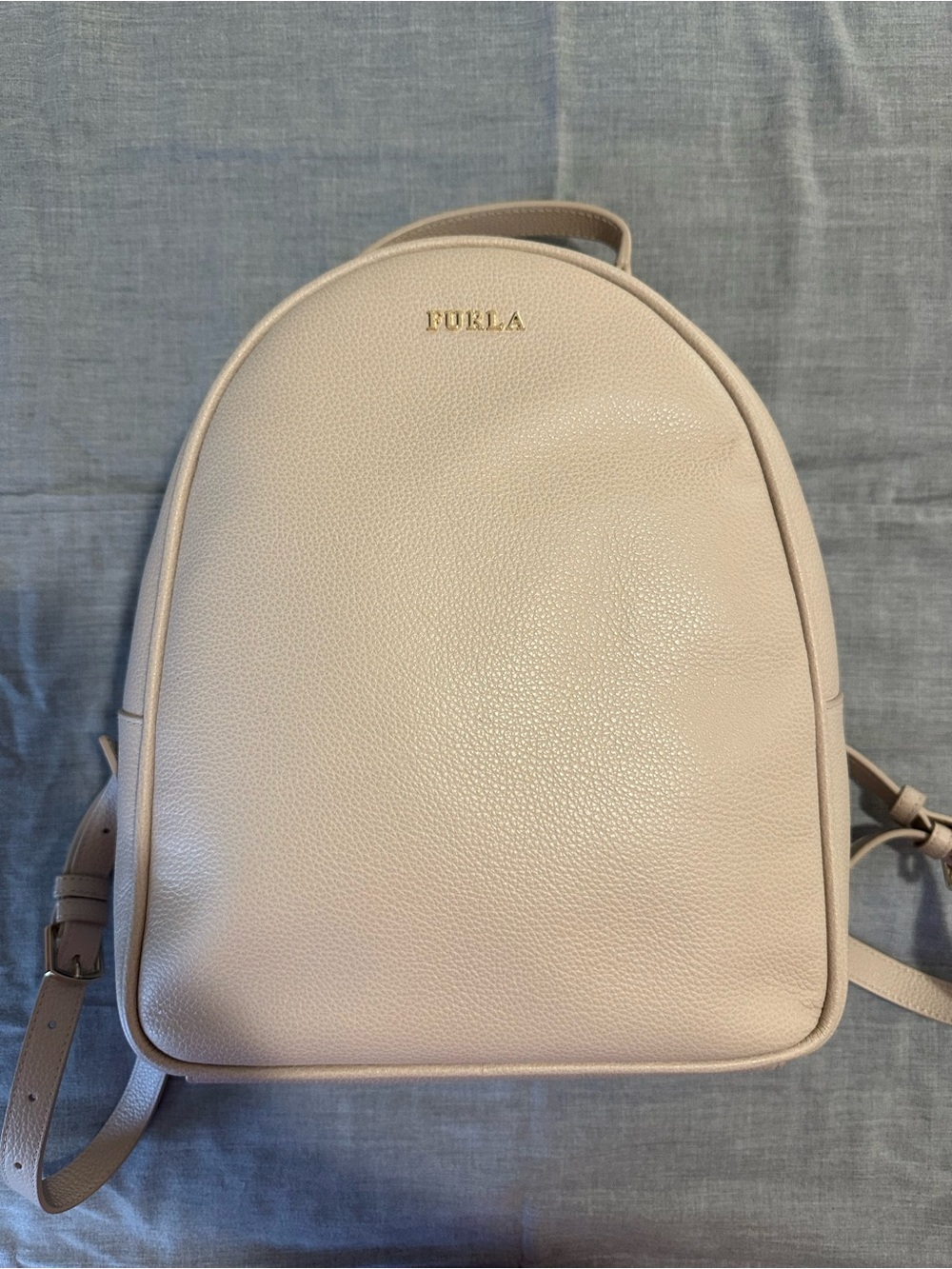 Furla beige Leather Backpack with Gold Logo